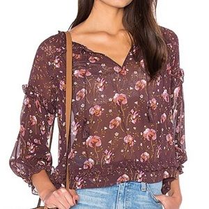 Ulla Johnson Raine Blouse Plum Silk Floral 2